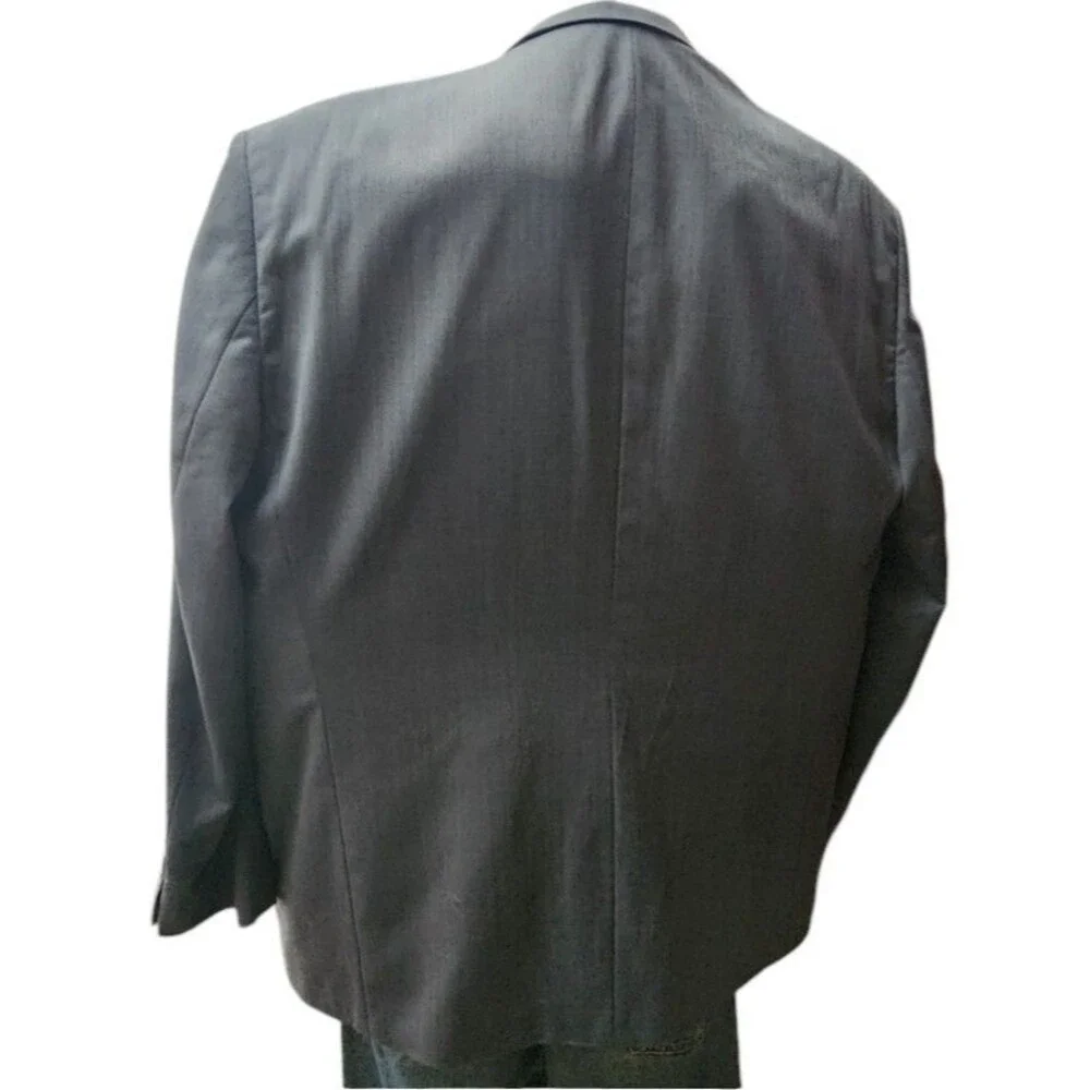 Henry Grethel Gray Size 54L Mens Suit Coat Poly/Wool Blend